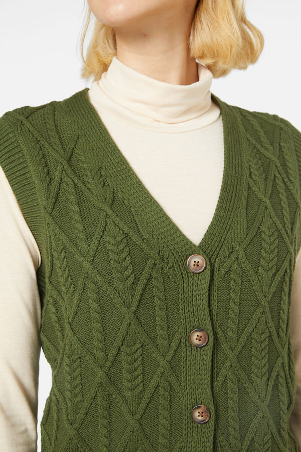 Princess Highway - Marni Long Vest - olive