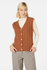 Princess Highway - Marni Long Vest - toffee