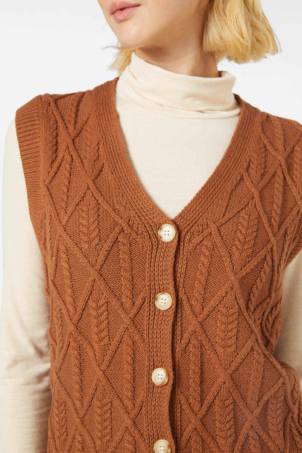 Princess Highway - Marni Long Vest - toffee