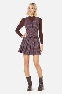 Princess Highway - Frances Check Vest - chocolate