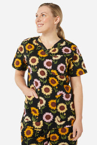 Princess Highway - Sunflower Scrub Set - black