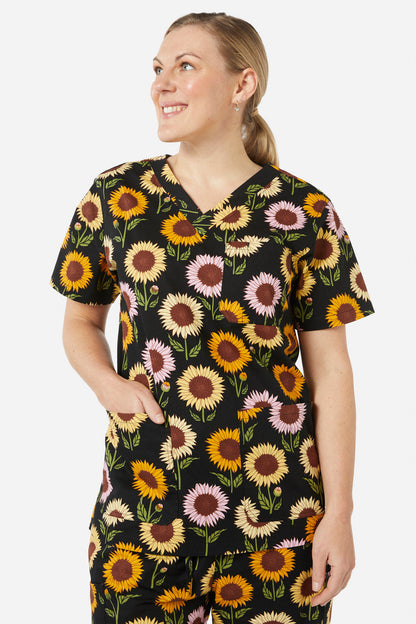 Princess Highway - Sunflower Scrub Set - black