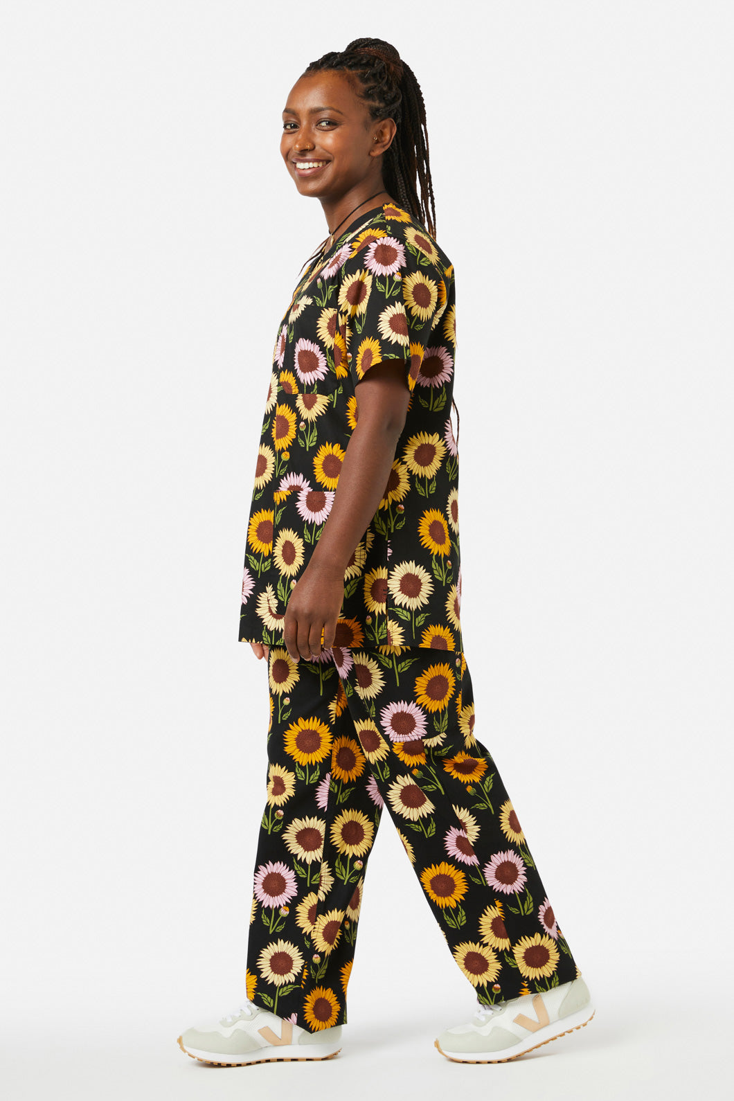 Princess Highway - Sunflower Scrub Set - black