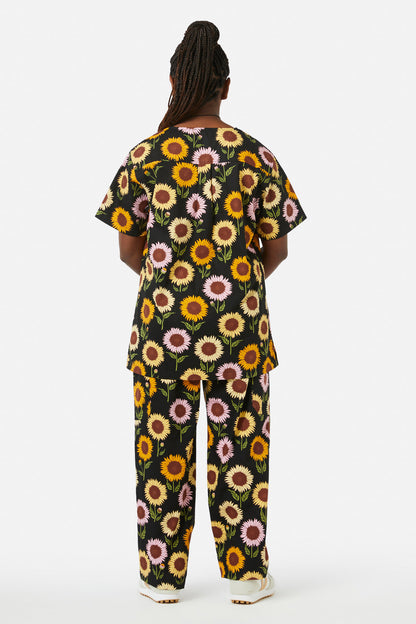 Princess Highway - Sunflower Scrub Set - black
