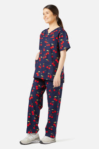 Princess Highway - Sweet Cherry Scrub Set - navy