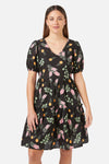 Princess Highway - Wild Flower Mini Dress - black