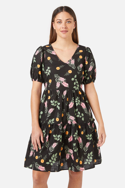 Princess Highway - Wild Flower Mini Dress - black