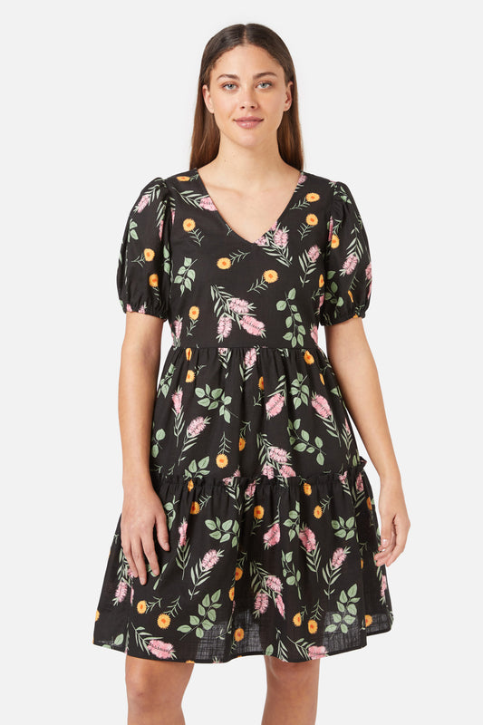 Princess Highway - Wild Flower Mini Dress - black
