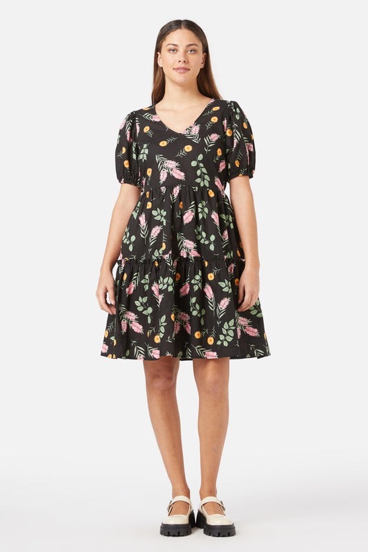 Princess Highway - Wild Flower Mini Dress - black