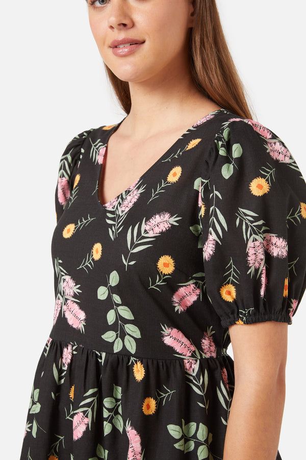 Princess Highway - Wild Flower Mini Dress - black