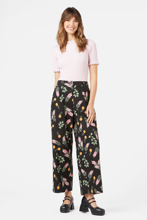 Princess Highway - Wild Flower Pant - black