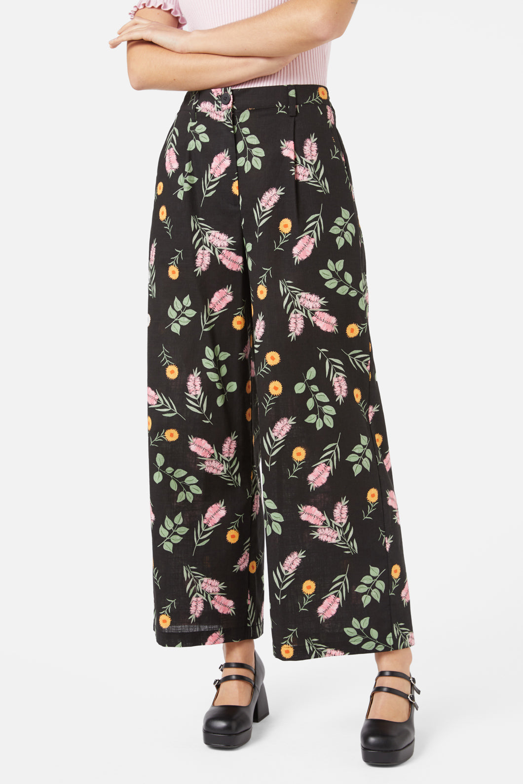 Princess Highway - Wild Flower Pant - black