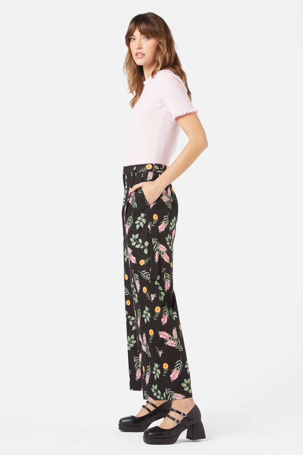 Princess Highway - Wild Flower Pant - black