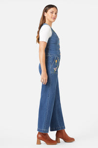 Princess Highway - Flower Mix Emb Vest - mid-denim