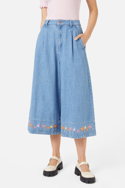 Princess Highway - Bloom Emb Skort - light-denim