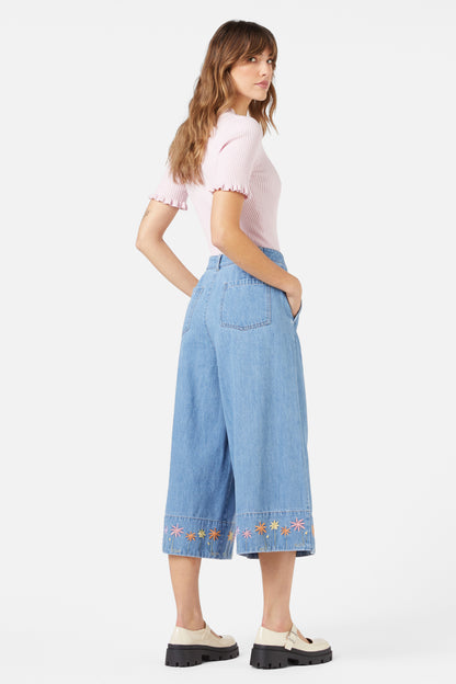 Princess Highway - Bloom Emb Skort - light-denim