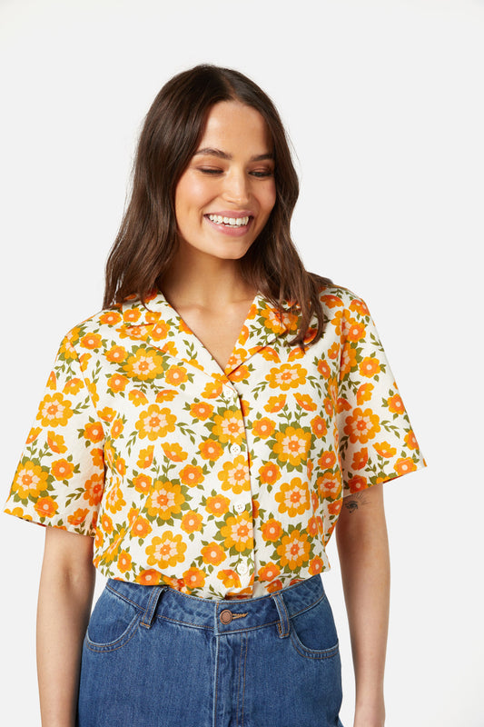 Princess Highway - Folk Floral Shirt - cream