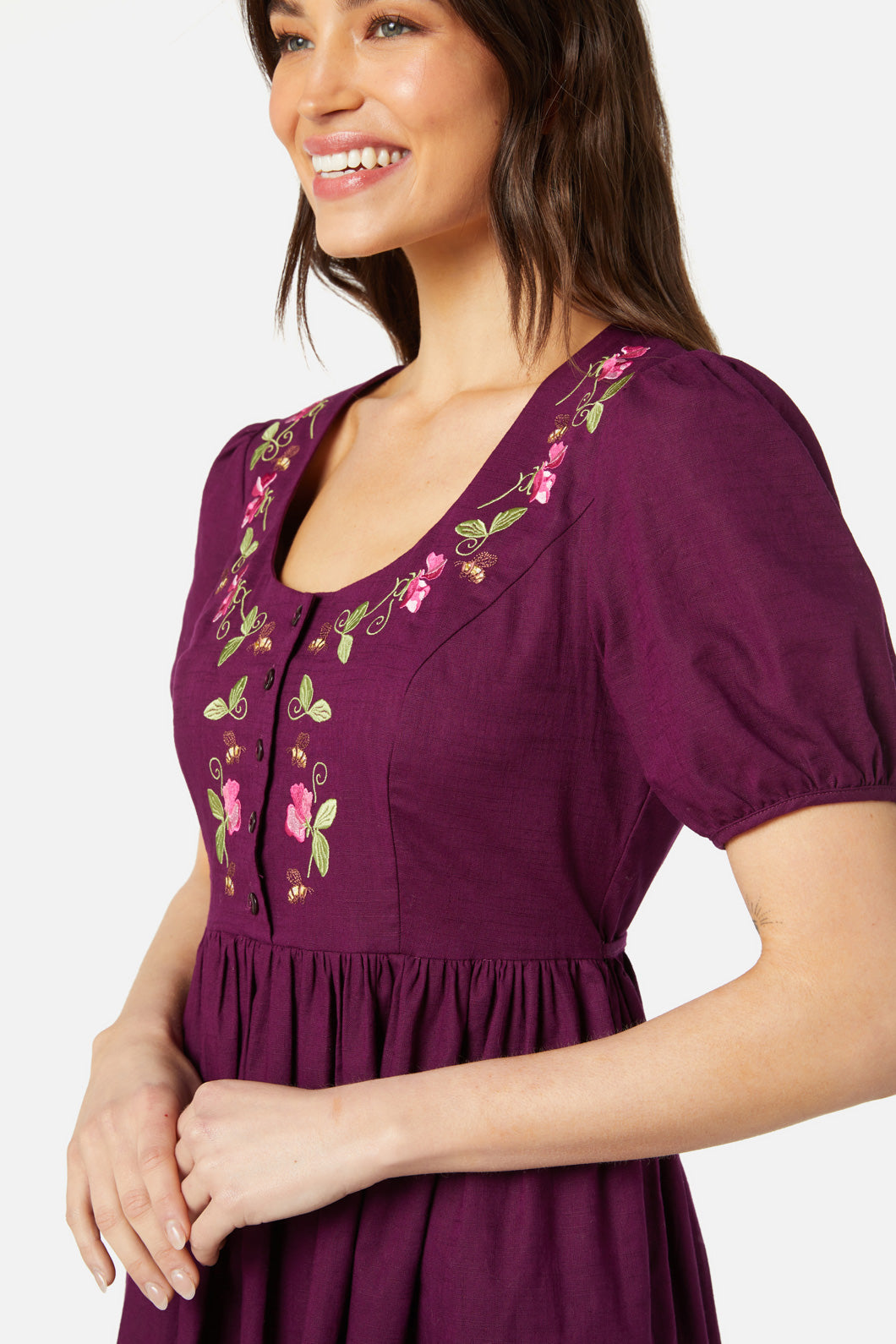Princess Highway - Sweetie Emb Dress - plum