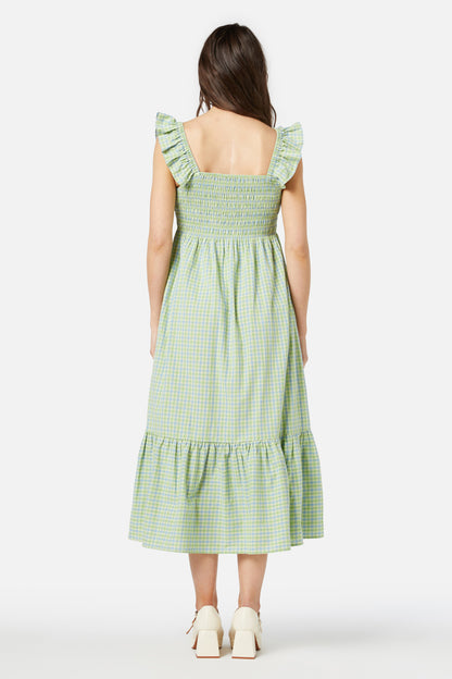Princess Highway - Spring Check Midi Dress - green
