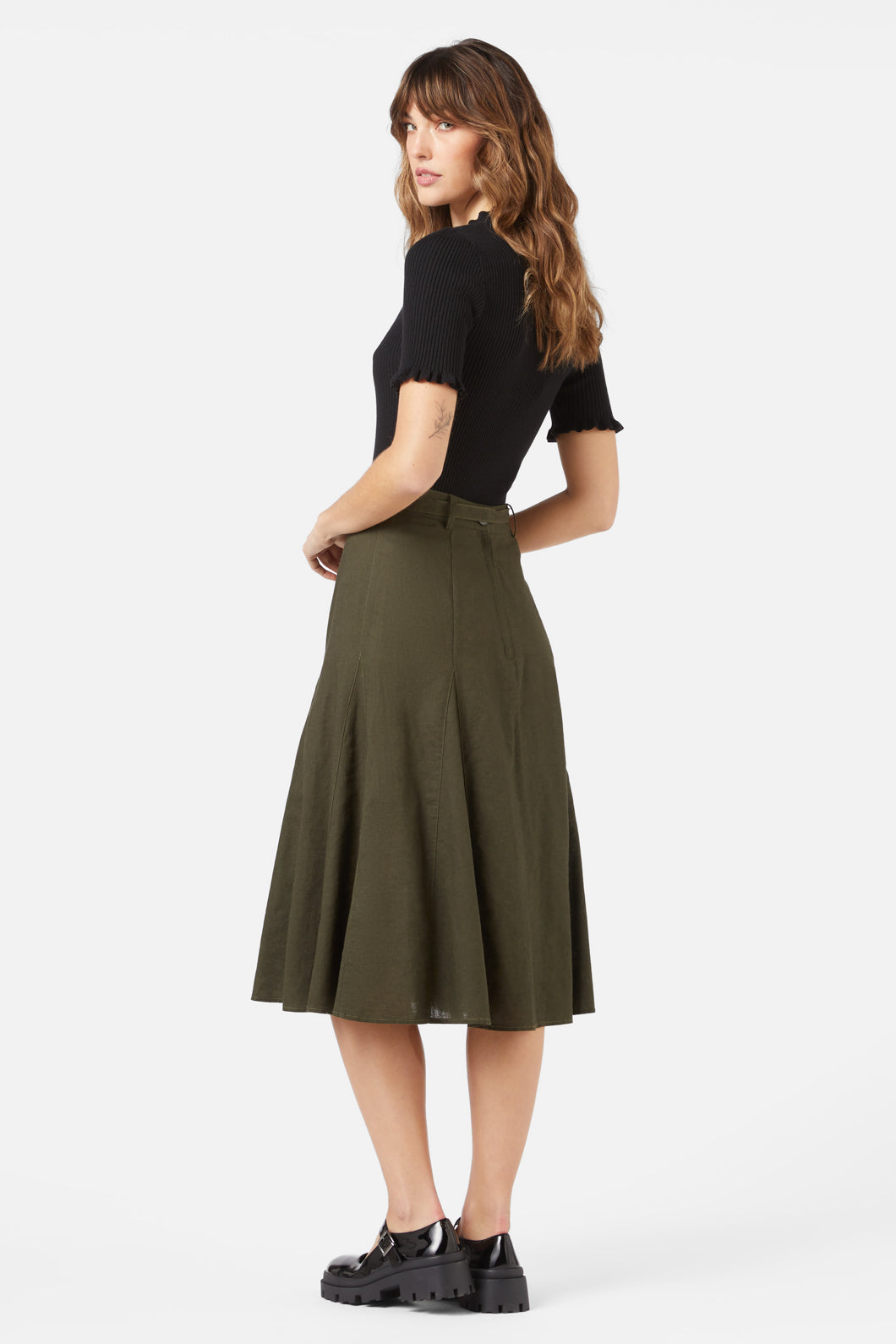 Princess Highway - Loretta Midi Skirt - olive