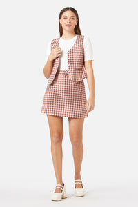 Princess Highway - Gelati Gingham Vest - pink-chocolate