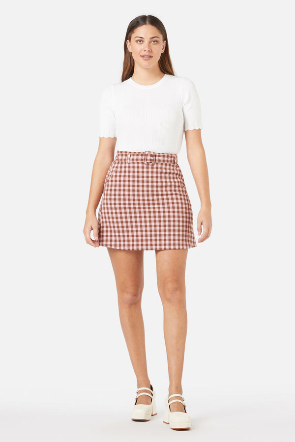 Princess Highway - Gelati Gingham Skirt - pink-chocolate