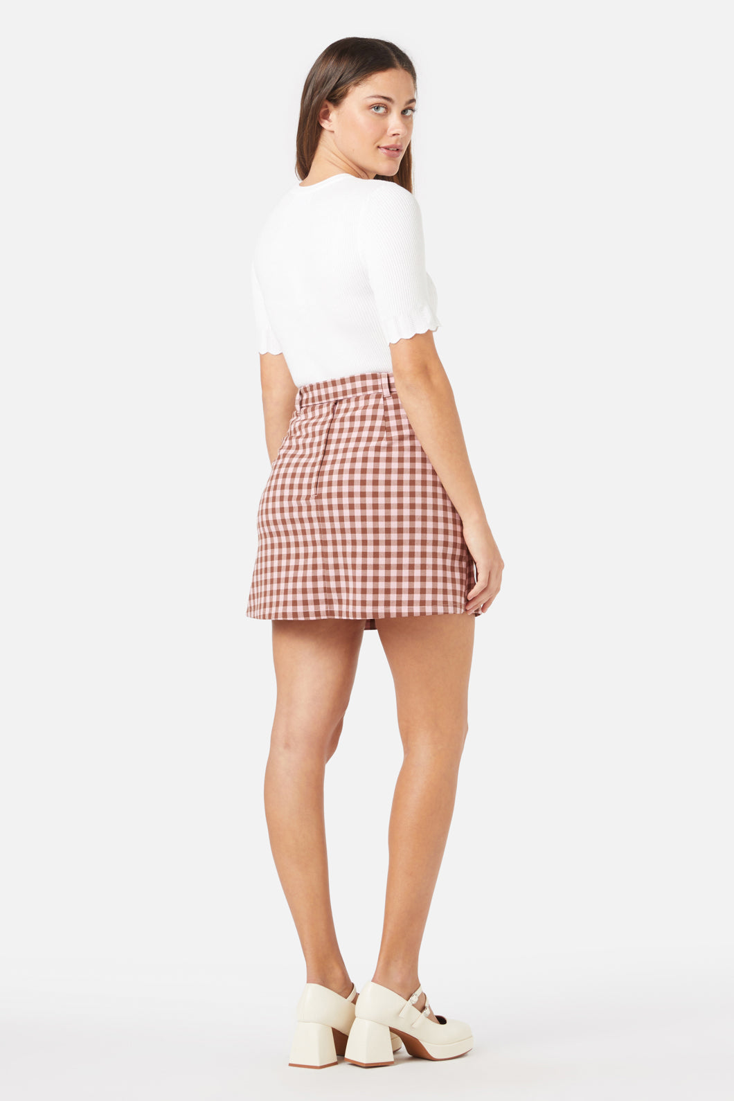 Princess Highway - Gelati Gingham Skirt - pink-chocolate
