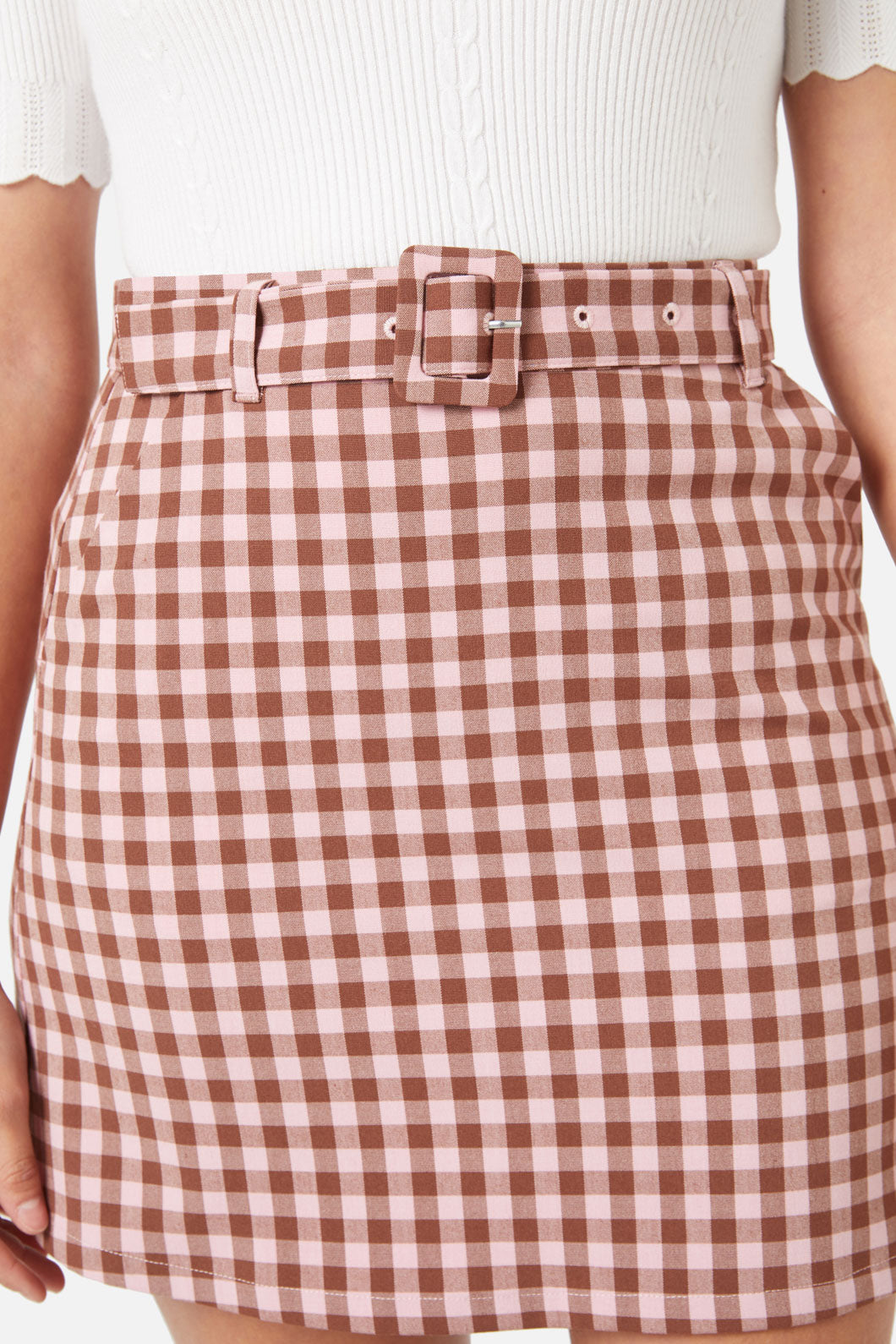 Princess Highway - Gelati Gingham Skirt - pink-chocolate