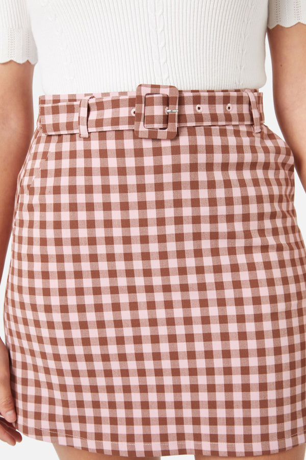 Princess Highway - Gelati Gingham Skirt - pink-chocolate
