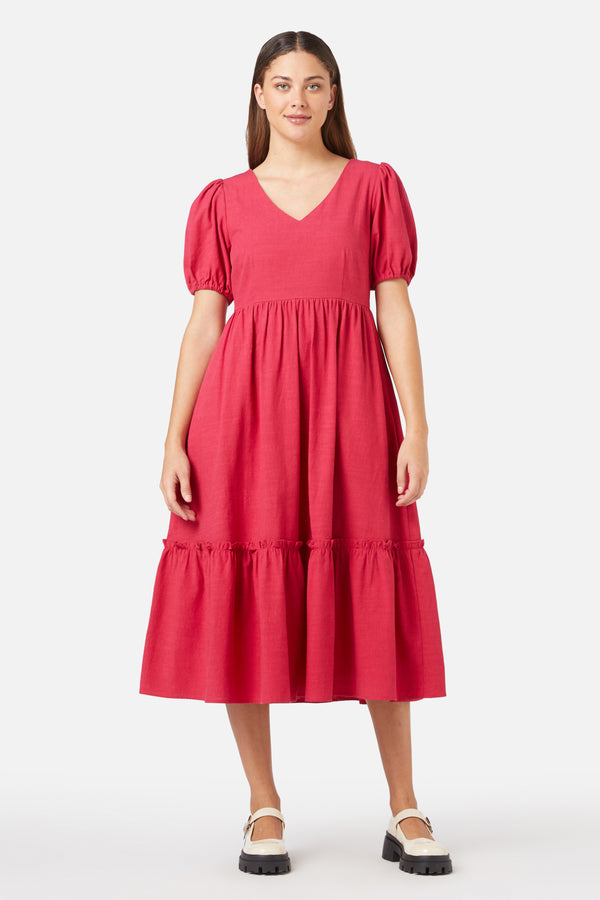 Princess Highway - Francine Midi Dress - berry