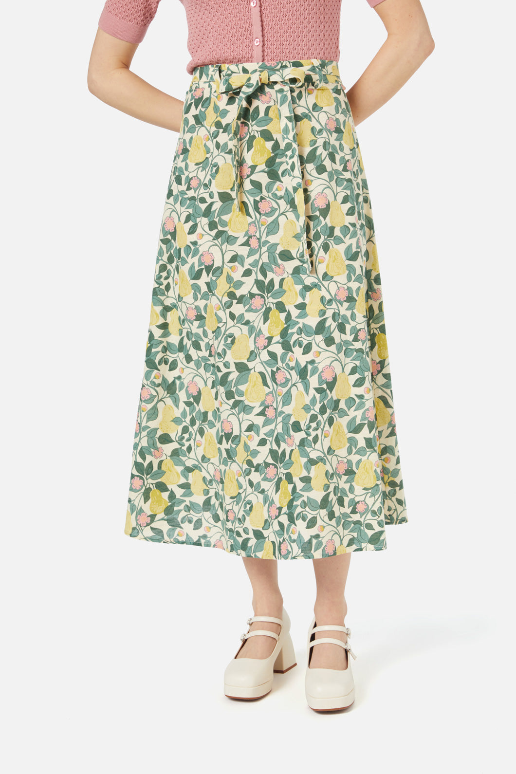 Princess Highway - Pear Vine Midi Skirt - cream