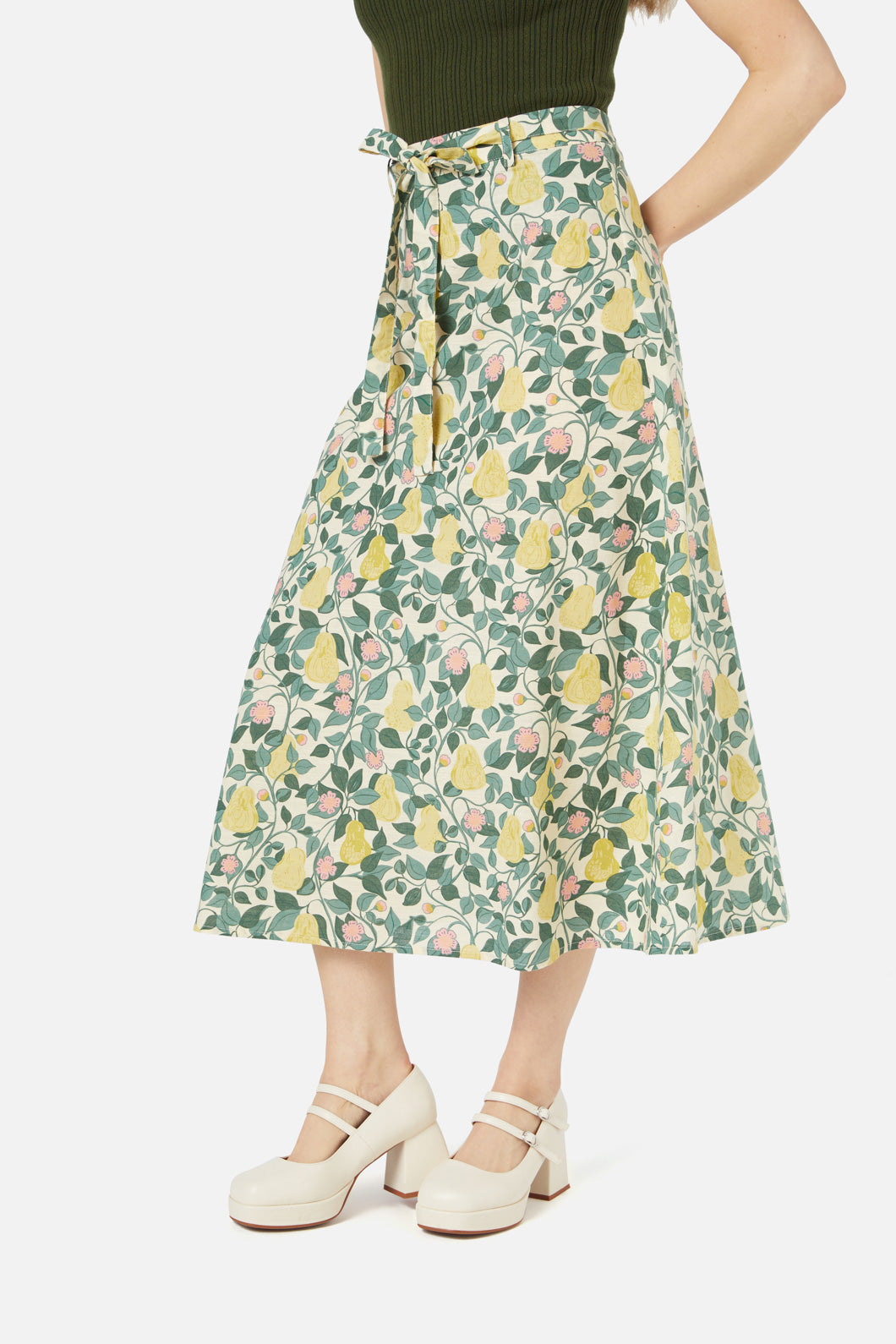 Princess Highway - Pear Vine Midi Skirt - cream