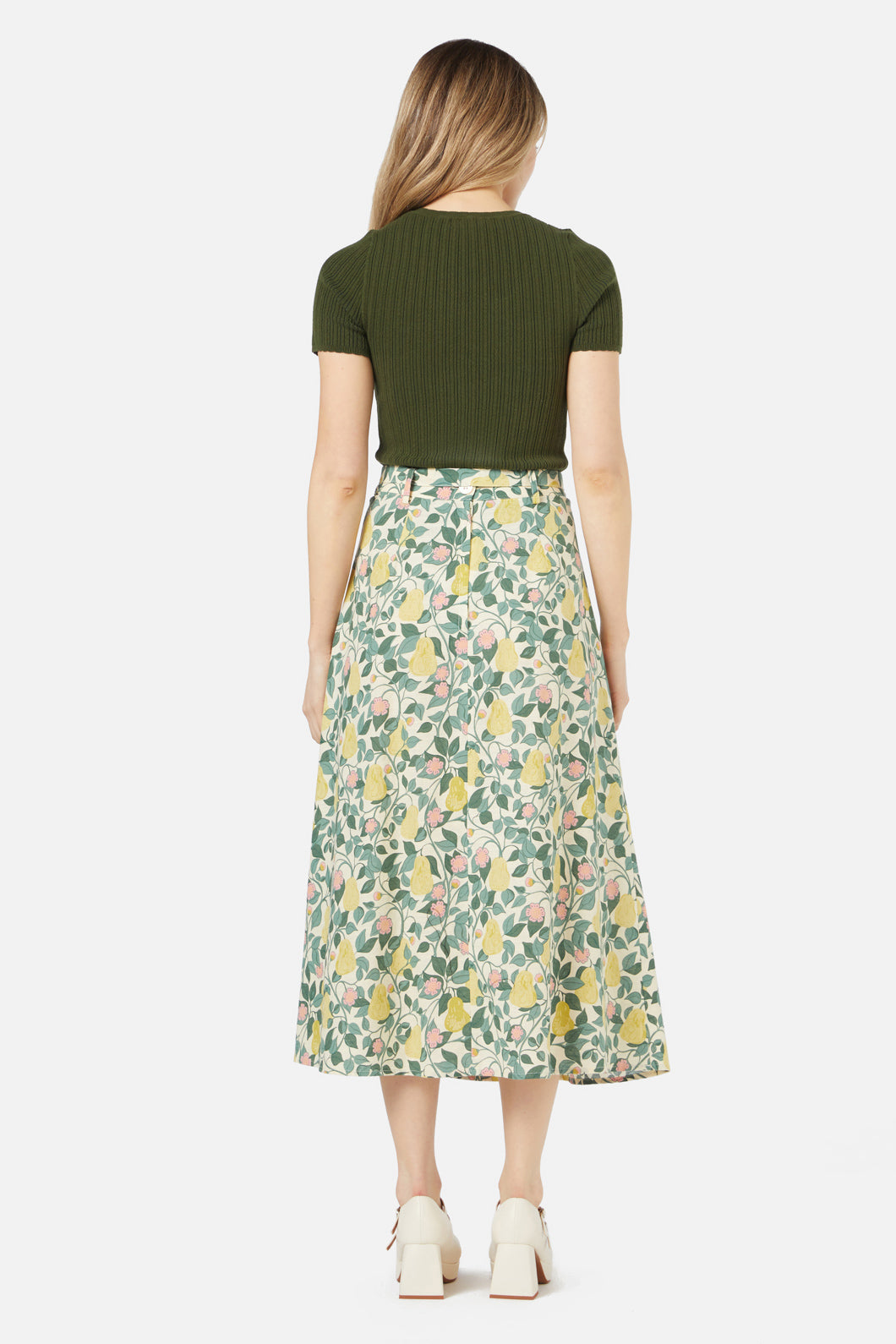 Princess Highway - Pear Vine Midi Skirt - cream