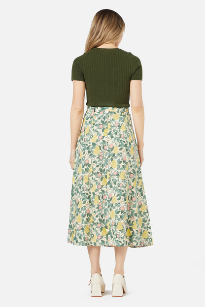 Princess Highway - Pear Vine Midi Skirt - cream
