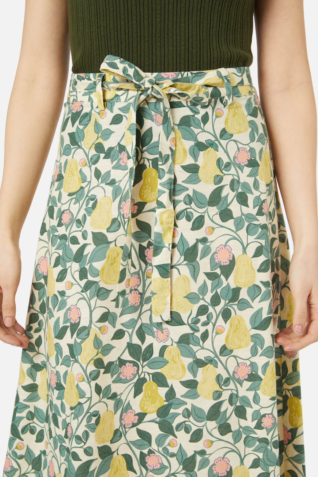 Princess Highway - Pear Vine Midi Skirt - cream