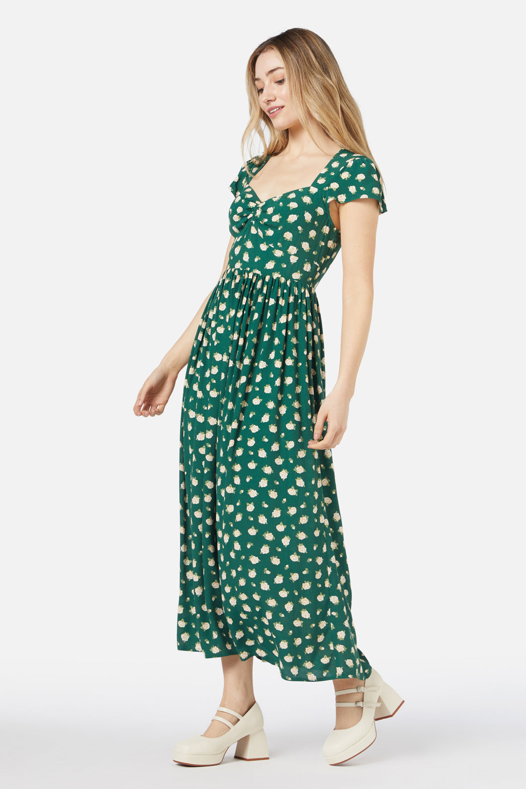 Princess Highway - Baby Roses Midi Dress - green