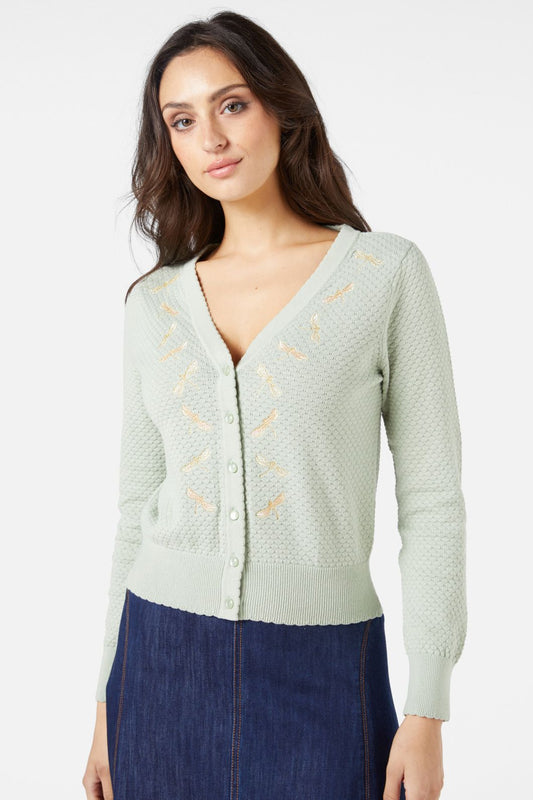 Princess Highway - Dragonfly Emb Cardi - sage