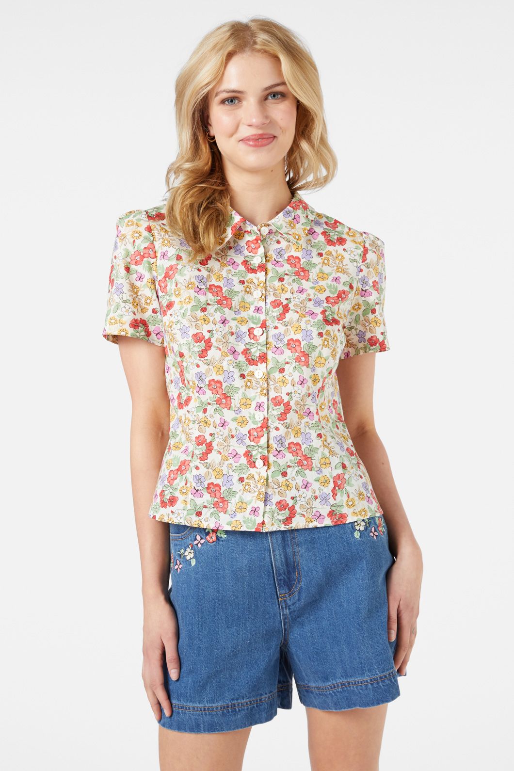 Princess Highway - Ella Flora Blouse - cream