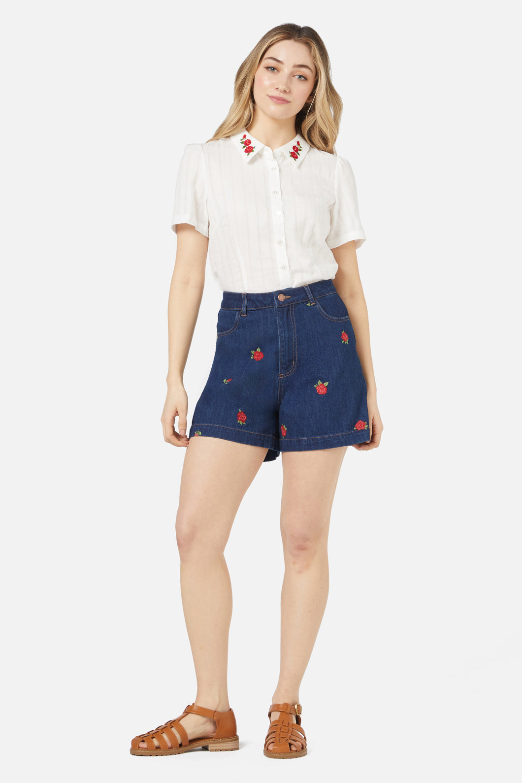 Princess Highway - Red Roses Short - dark-denim