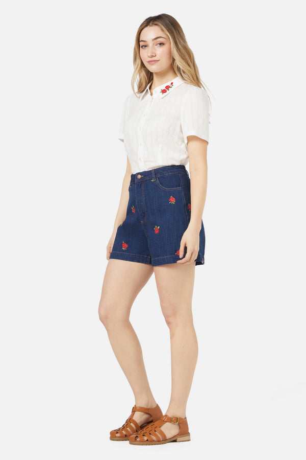 Princess Highway - Red Roses Short - dark-denim