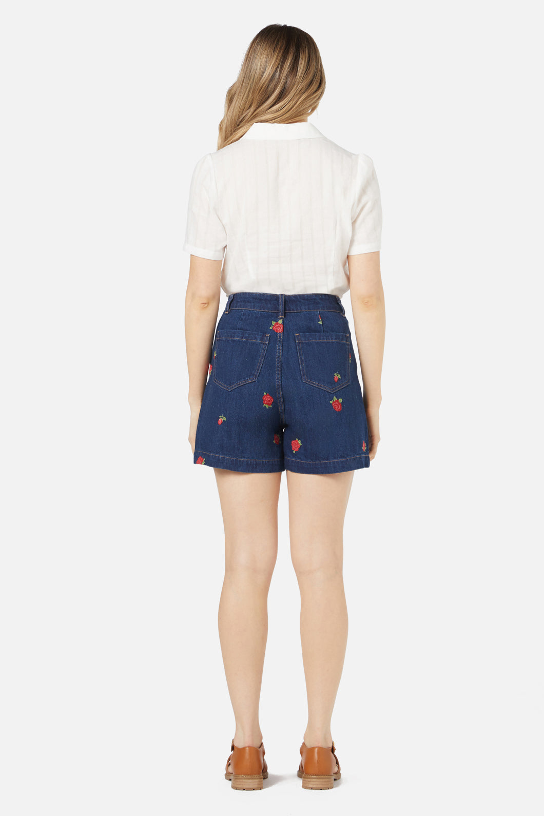 Princess Highway - Red Roses Short - dark-denim