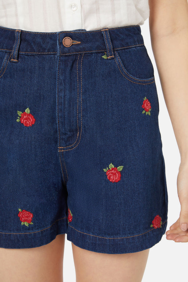 Princess Highway - Red Roses Short - dark-denim