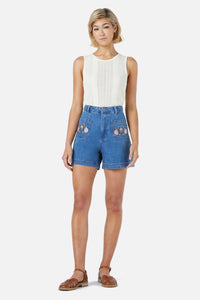 Princess Highway - Renata Emb Short - mid-denim