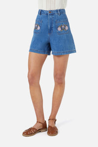 Princess Highway - Renata Emb Short - mid-denim