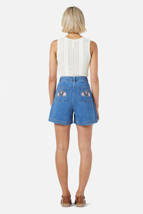 Princess Highway - Renata Emb Short - mid-denim