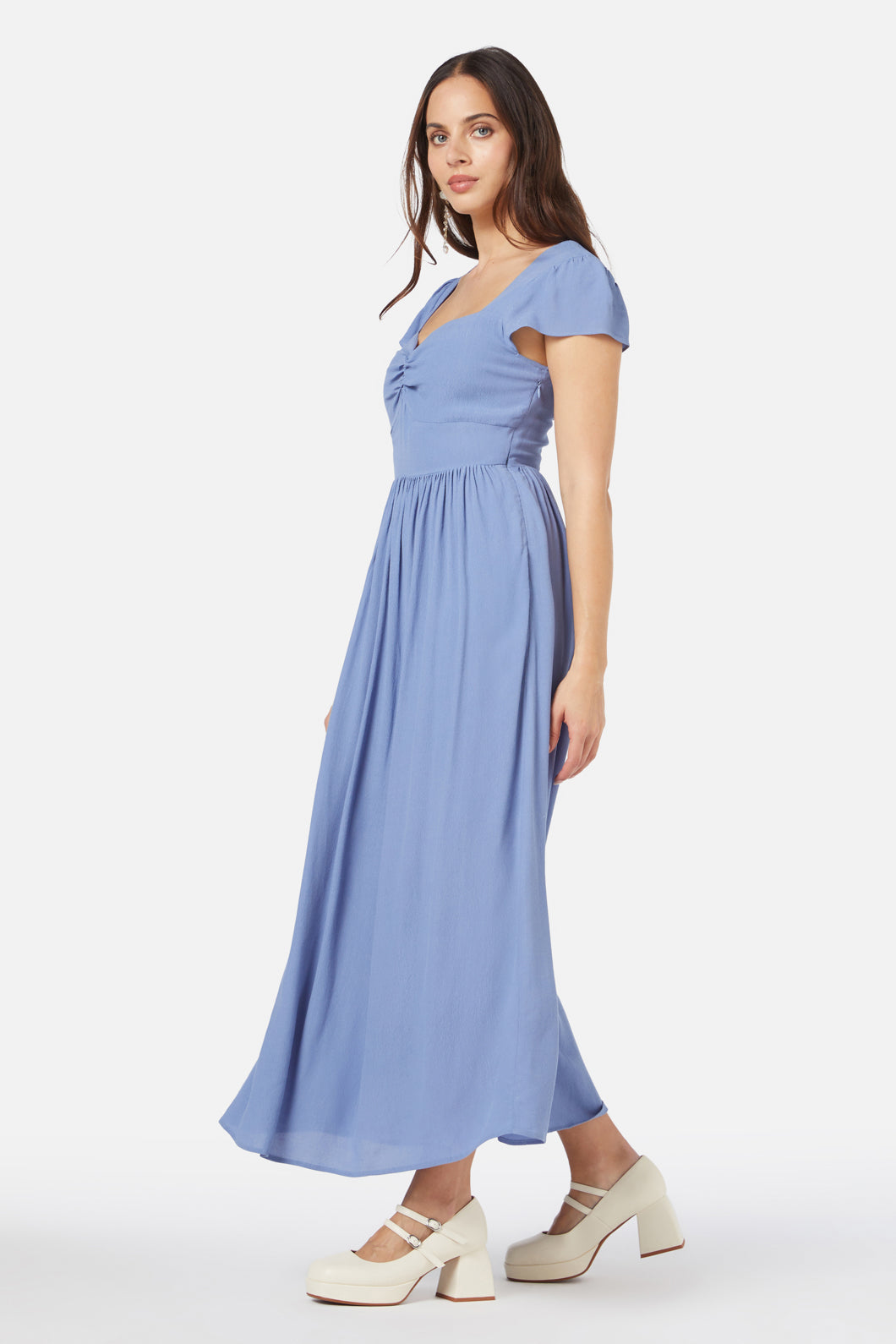 strapless open back dress Poet Midi Dress – Dangerfield