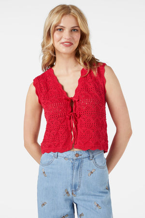 Princess Highway - Margie Tie Front Top - red