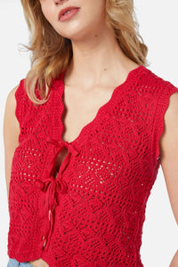 Princess Highway - Margie Tie Front Top - red