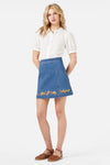 Princess Highway - Emb Nasturtium Mini Skirt - mid-denim