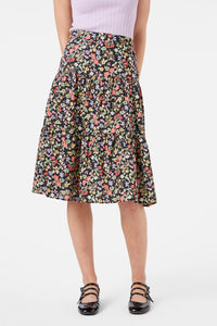 Princess Highway - Ella Flora Skirt - black